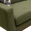 Kort & Co. Freeman 80” Linen-Look Fabric Condo Size Sofa with Wood Legs - Avocado Green | Sofa Freeman de Kort & Co. de 80 po de format condo en tissu d’apparence lin avec base et pattes en bois - vert avocat