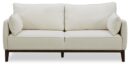 Cindy Crawford Home Gena 78.7" Linen-Look Fabric Condo Size Sofa with Removable Back Cushions - Cotton White | Sofa Gena de Cindy Crawford Home de 78,7 po de format condo en tissu d’apparence lin avec coussins de dossier amovibles - blanc coton