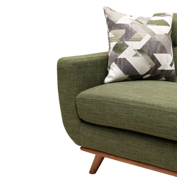 Kort & Co. Freeman 80” Linen-Look Fabric Condo Size Sofa with Wood Legs - Avocado Green | Sofa Freeman de Kort & Co. de 80 po de format condo en tissu d’apparence lin avec base et pattes en bois - vert avocat - Image 4