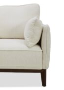 Cindy Crawford Home Gena 78.7" Linen-Look Fabric Condo Size Sofa with Removable Back Cushions - Cotton White | Sofa Gena de Cindy Crawford Home de 78,7 po de format condo en tissu d’apparence lin avec coussins de dossier amovibles - blanc coton