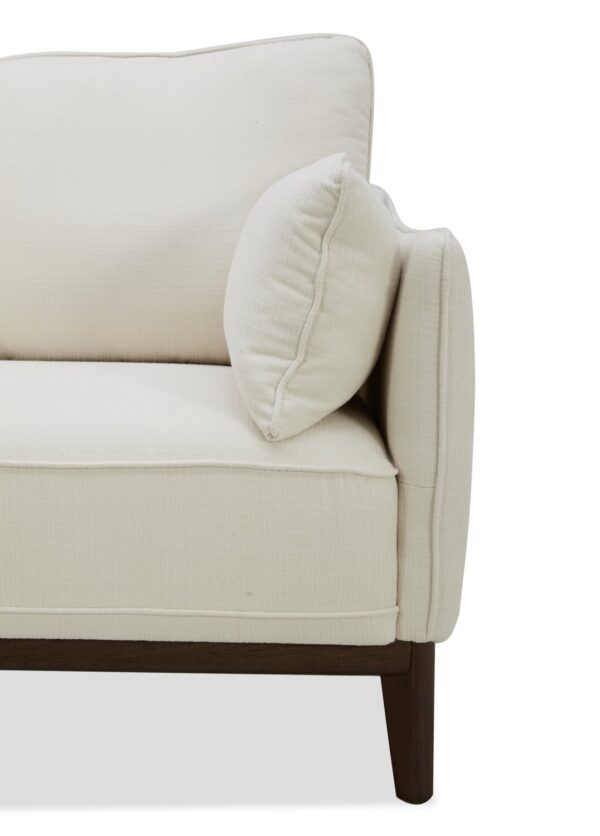 Cindy Crawford Home Gena 78.7" Linen-Look Fabric Condo Size Sofa with Removable Back Cushions - Cotton White | Sofa Gena de Cindy Crawford Home de 78,7 po de format condo en tissu d’apparence lin avec coussins de dossier amovibles - blanc coton - Image 6