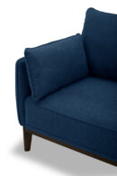 Cindy Crawford Home Gena 78.7" Linen-Look Fabric Condo Size Sofa with Removable Back Cushions - Midnight Blue | Sofa Gena de Cindy Crawford Home de 78,7 po de format condo en tissu d’apparence lin avec coussins de dossier amovibles - bleu minuit