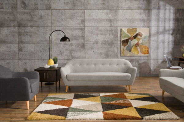 Calla 73.62" Linen-Look Fabric Condo  Size Sofa with Button Tufting and Wood Legs - Light Grey | Sofa Calla de 73,62 po de format condo en tissu d’apparence lin avec capitonnage et pattes en bois - gris clair - Image 7