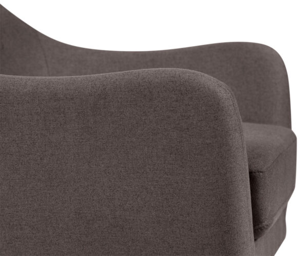 Calla 73.62" Linen-Look Fabric Condo Size Sofa with Button Tufting and Wood Legs - Dark Grey | Sofa Calla de 73,62 po de format condo en tissu d’apparence lin avec capitonnage et pattes en bois - gris foncé - Image 3