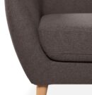Calla 73.62" Linen-Look Fabric Condo Size Sofa with Button Tufting and Wood Legs - Dark Grey | Sofa Calla de 73,62 po de format condo en tissu d’apparence lin avec capitonnage et pattes en bois - gris foncé