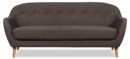 Calla 73.62" Linen-Look Fabric Condo Size Sofa with Button Tufting and Wood Legs - Dark Grey | Sofa Calla de 73,62 po de format condo en tissu d’apparence lin avec capitonnage et pattes en bois - gris foncé